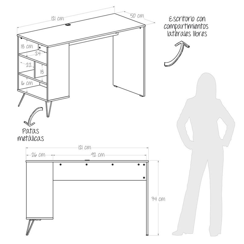 Escritorio en L Extensible Spagua  Maderkit Tienda Online - Maderkit  Tienda Online Colombia